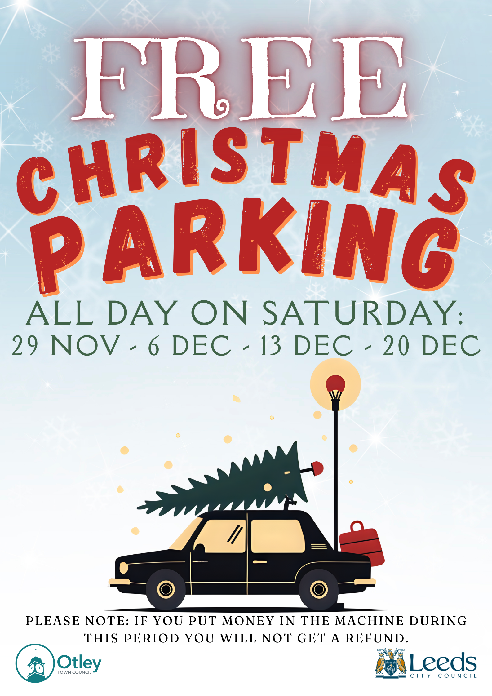 Free Christmas Parking Poster 2025